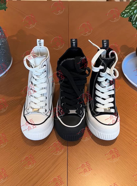 顾茜茜同款隐形增高13CM高端定制女鞋夏季新款真皮帆布鞋男女同款