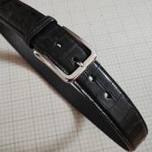 手工定制湾鳄鱼腰带全手工制作双层对贴中间无夹层