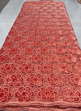 精致非洲亮片绣绒面蕾丝刺绣服装布料sequin velvet lace fabric