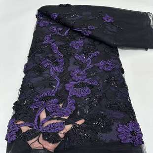 新款亮片绣面料蕾丝刺绣礼服舞台时装布料旗袍批 Flannel fabrics