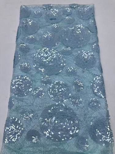 欧美婚纱礼服珠管绣花面料连衣裙亮片布Bead tube fabrics MN3027