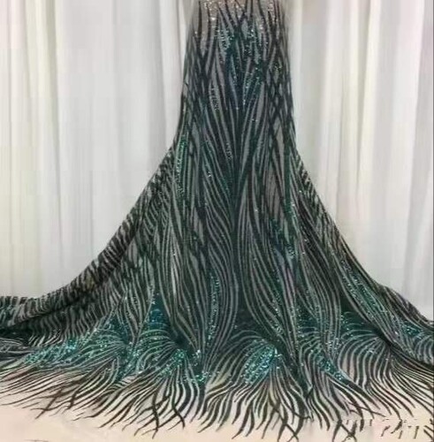 重工钉珠亮片婚纱礼服蕾丝面料