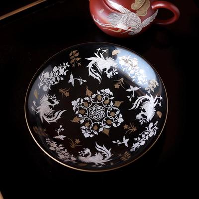 画瓷的武才人茶盘手绘金银错