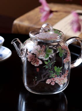 画瓷的武才人手绘玻璃茶壶