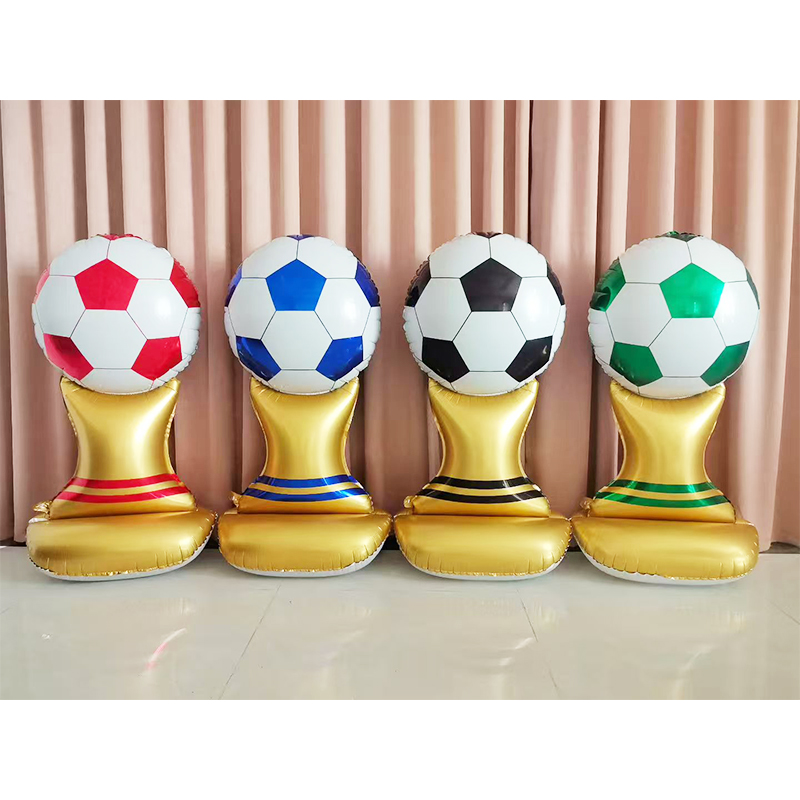 大号底座站立足球杯铝膜气球世界杯运动会体育派对聚会装饰用品