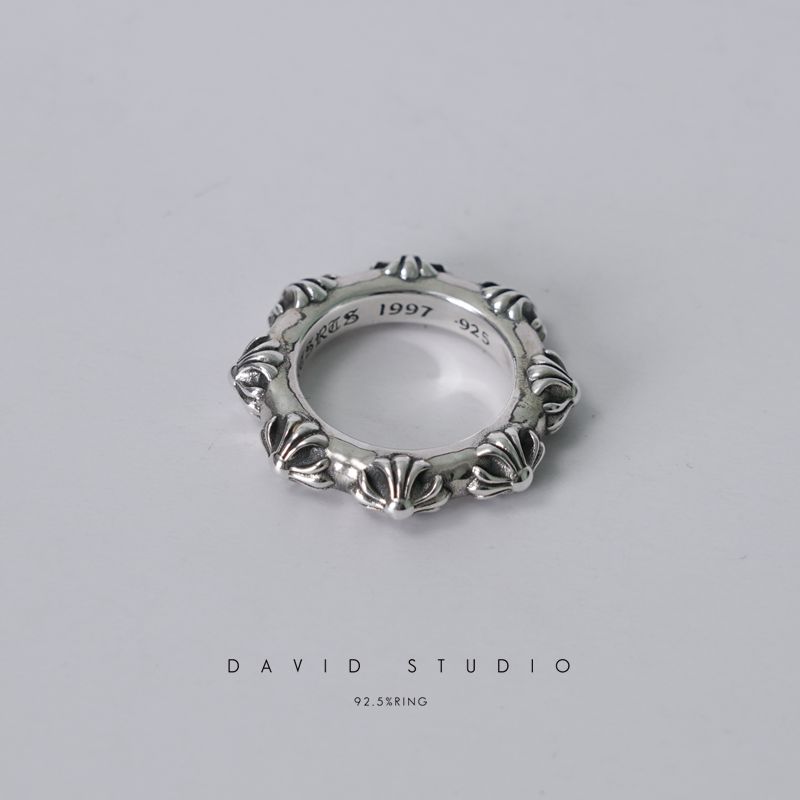 david尅罗心s925纯银十字架戒指