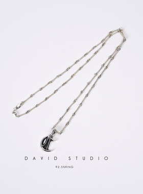 davidstudio925纯银c吊坠项链