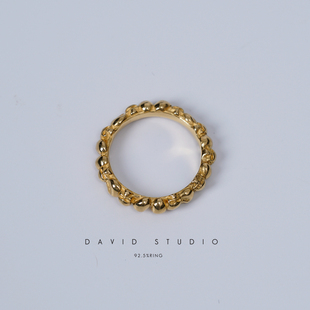 werkstatt munchen暗黑22K真黄金定制情侣骷髅戒指男女款情侣指环