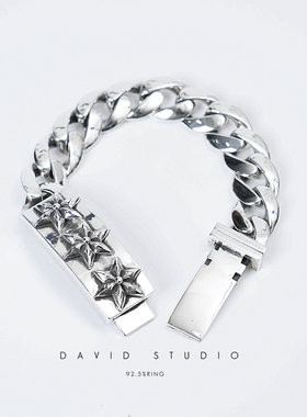 davidstudio925纯银光面手链