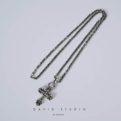 davidstudio925纯银双环项链