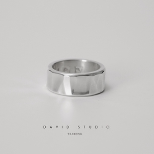 David studio 925银纹理肌 手工小众先 werkstattmunchen戒指情侣