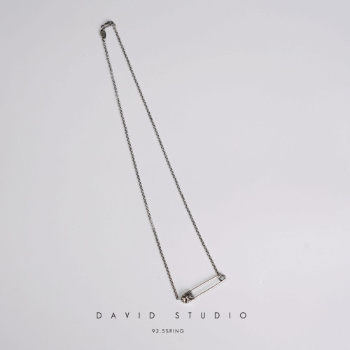 david尅罗心纯银做旧别针固定
