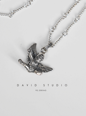 davids925纯银骷髅mini小号项链