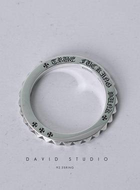 david925纯银十字架薄款戒指