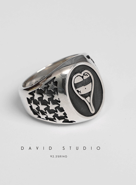 david全手工s925纯银情侣对戒