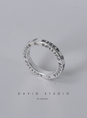 纯银吐舌头做情侣戒指滚石小号