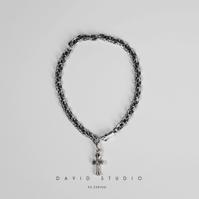 david纯手工925纯银十字架吊坠图片