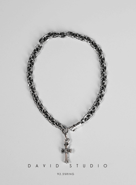 david纯手工925纯银十字架吊坠