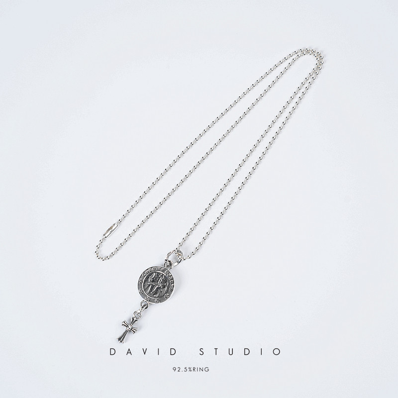 davidstudio925纯银十字架吊坠图片