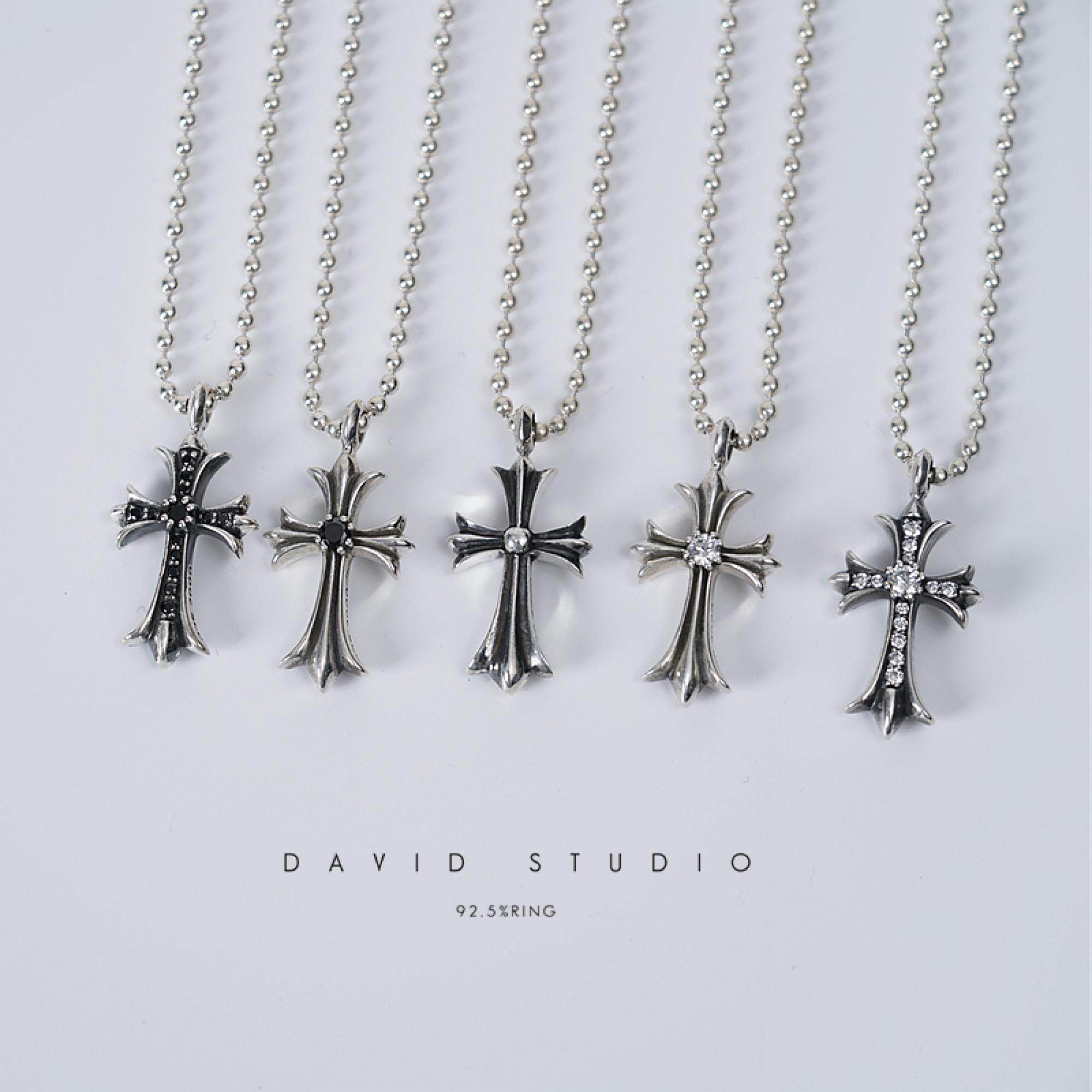 davidstudio925纯银黑钻项链图片