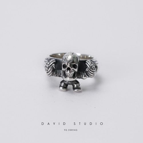 纯银骷髅情侣戒指Davidstudio925