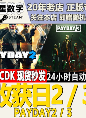Steam正版国区KEY 收获日2/3 掠夺日2/3 PAYDAY 2/3 激活码CDKEY