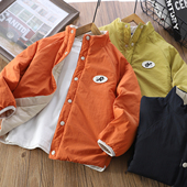 男童秋冬洋气立领棉服韩版 儿童夹棉保暖外套双面穿棒球服 2026新款