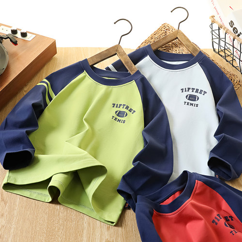 男童纯棉打底衫秋季新款休闲运动