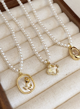 珍珠项链女款2025新款爆款小众独特轻奢高级感颈链春夏女士锁骨链