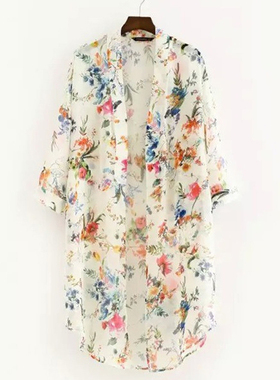 Shawl Kimono Cardigan Boho Tops Long Sunscreen Jacket Blouse