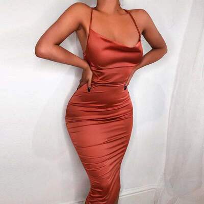 Backless Elegant Party Outfits Sexy Club Clothes  Dress Robe