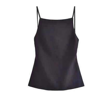 Solid color camisole backless vest for women女士纯色露背吊带