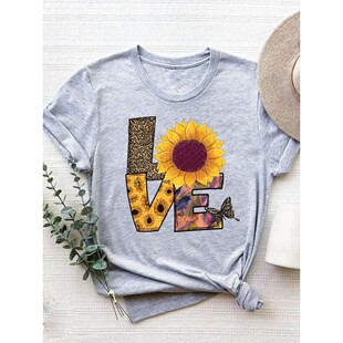 Printed shirt 印花休闲大码 T恤女 women size plus casual for
