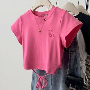 Slim short fit shirt sleeved for 纯色修身 t恤 女士短袖 women