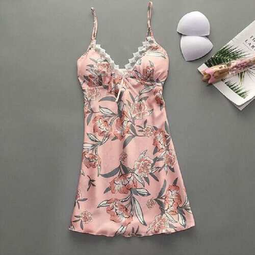 Pajamas simulation silk ladies underwear nightdress 101