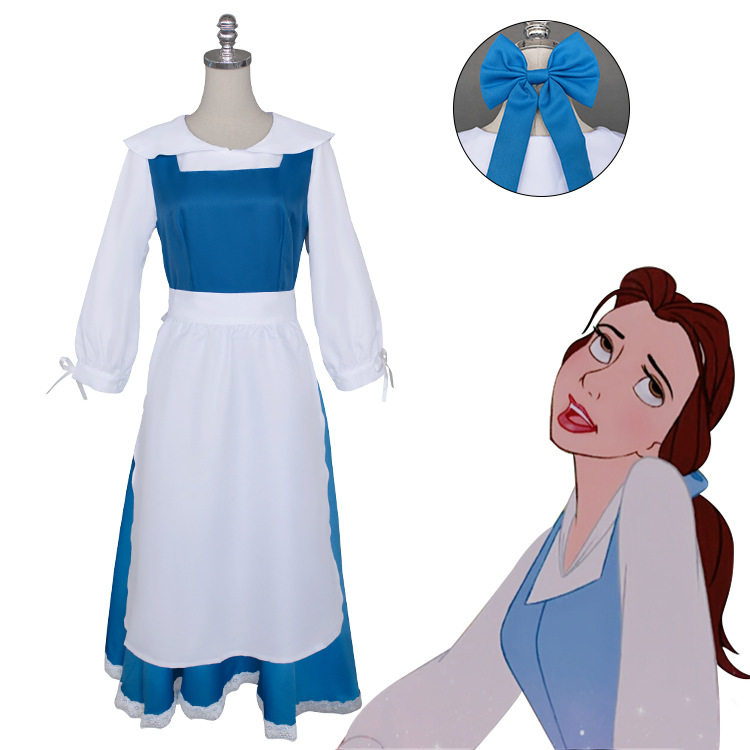 美女与野兽cos服 贝儿公主女仆装cosplay服 演出表演服万圣节跨境