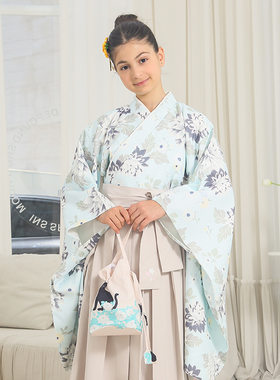 儿童和服女童日本袴裙套装女孩中大童和风传统礼服和装正装表演服