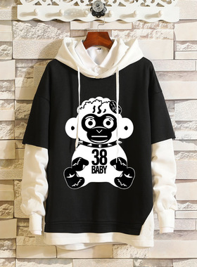 新款 Never Broke Again YoungBoy 说唱歌手带帽卫衣假两件春秋新