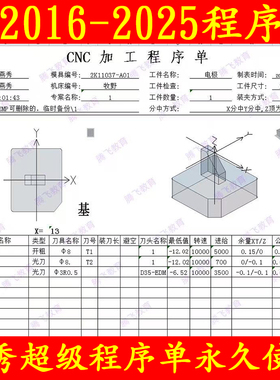 PM程序单/燕秀程序单支持PM2016-2025/刀具清单/powermill/H3