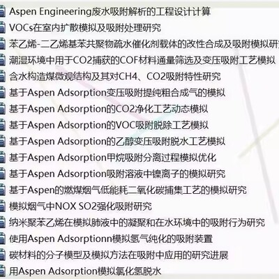 Aspen Adsorption吸附模拟教程 英文版视频培训教程
