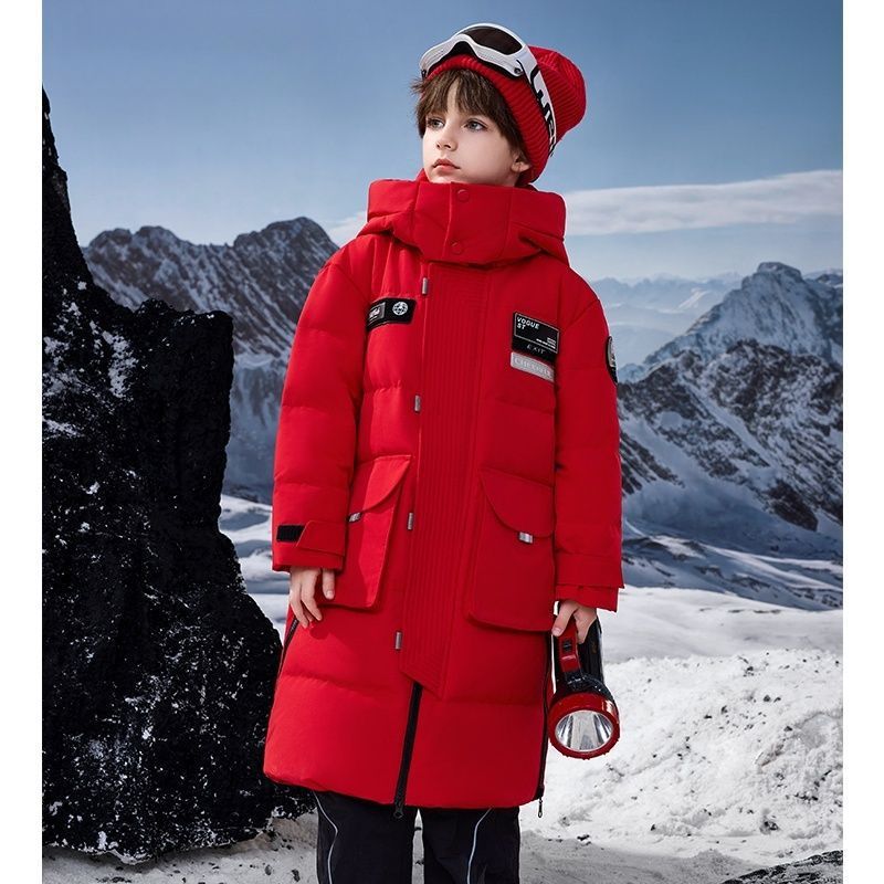 日本品质2025男童中长款羽绒棉服冬季加厚保暖中大童休闲棉袄外套