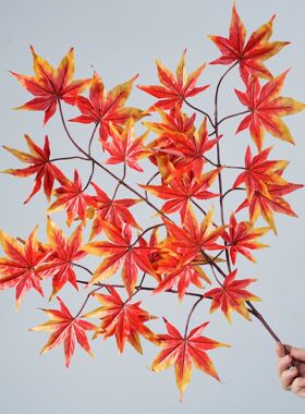 仿真枫叶枫树叶绿植鸡爪树枝假树叶仿真叶红枫大型扦插花材造景