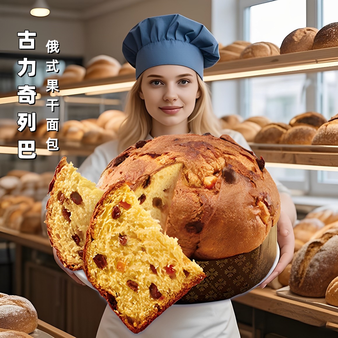 大列巴面包俄罗斯风味古力奇葡萄干夹心早餐代餐饱腹糕点下午茶食
