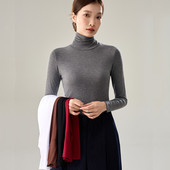 莫代尔高领打底衫 紧身秋衣 上衣外穿高级感t恤大码 女内搭薄款 长袖