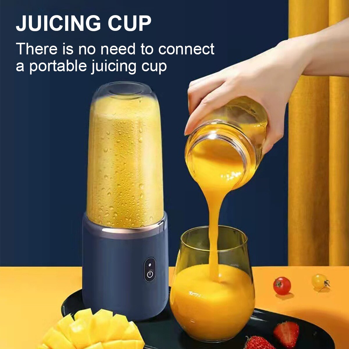 Portable Blender Bottle Electric 6 Blades Multifunction Juic