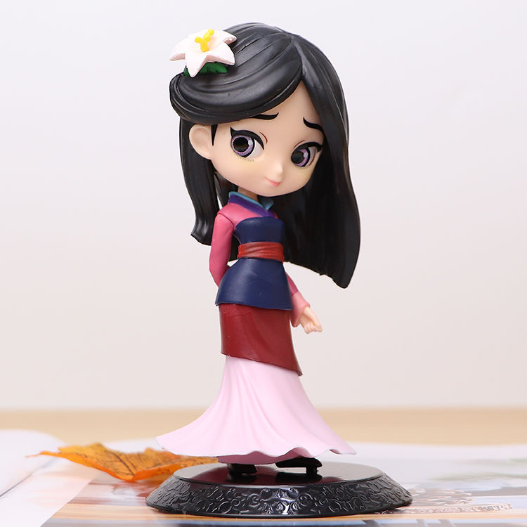 14cm Disney Princess Mulan Q Posket Action Doll Big Eye Doll