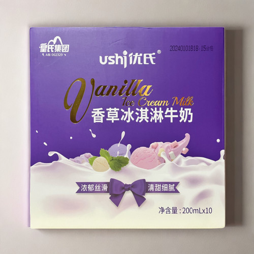 优氏香草冰淇淋牛奶盒装早餐牛奶10盒整箱装礼盒