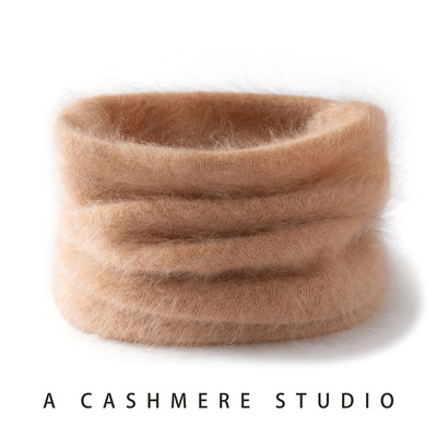 拉绒~100纯山羊绒脖套男女通用针织护颈椎防寒套头小围脖假领子