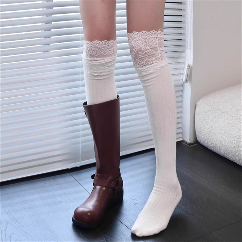2双装 美拉德穿搭过膝拼接蕾丝可堆堆纯欲风配靴子