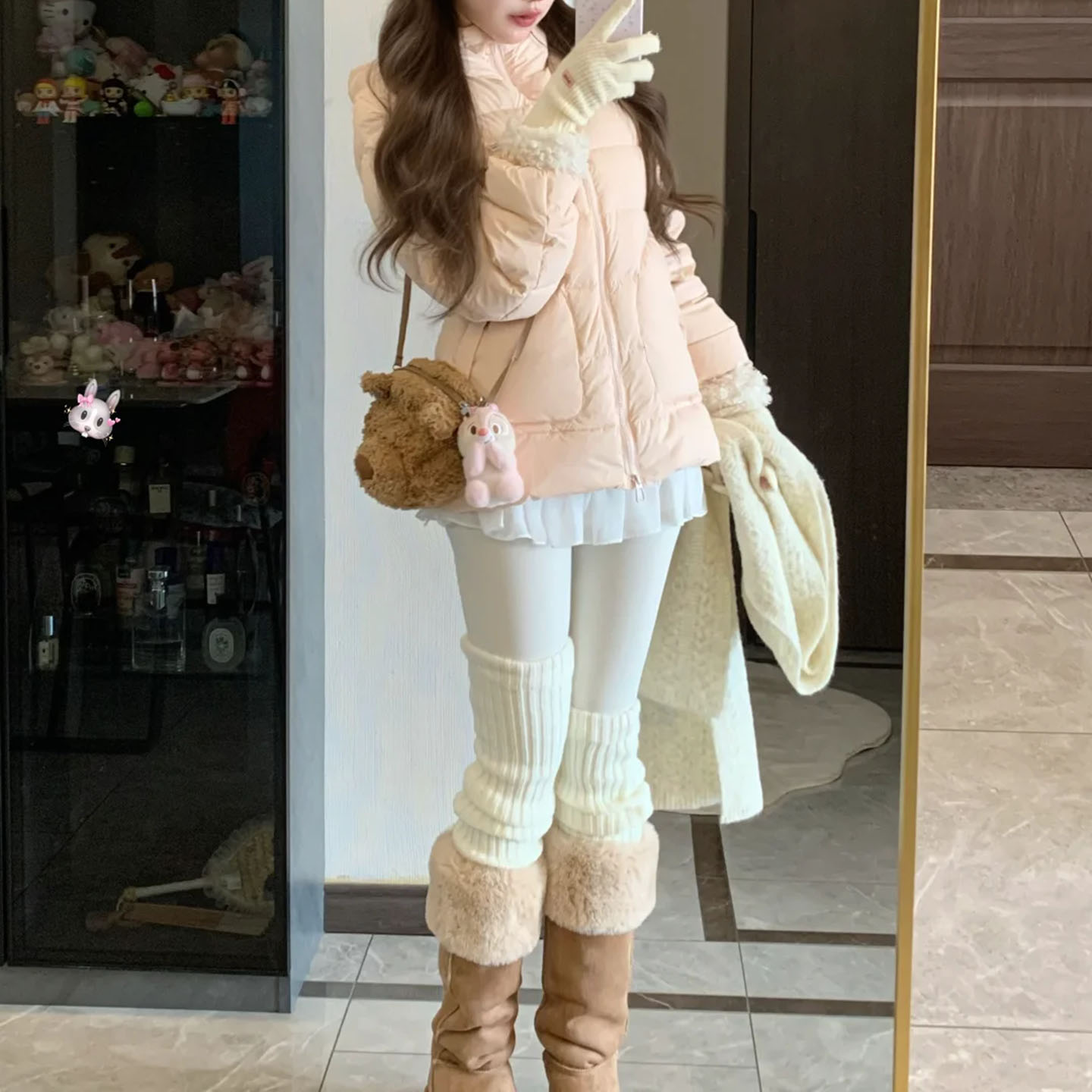 拒绝城市喧嚣2025冬季新年潮流百搭堆堆袜套女学院风加厚保暖棉DF